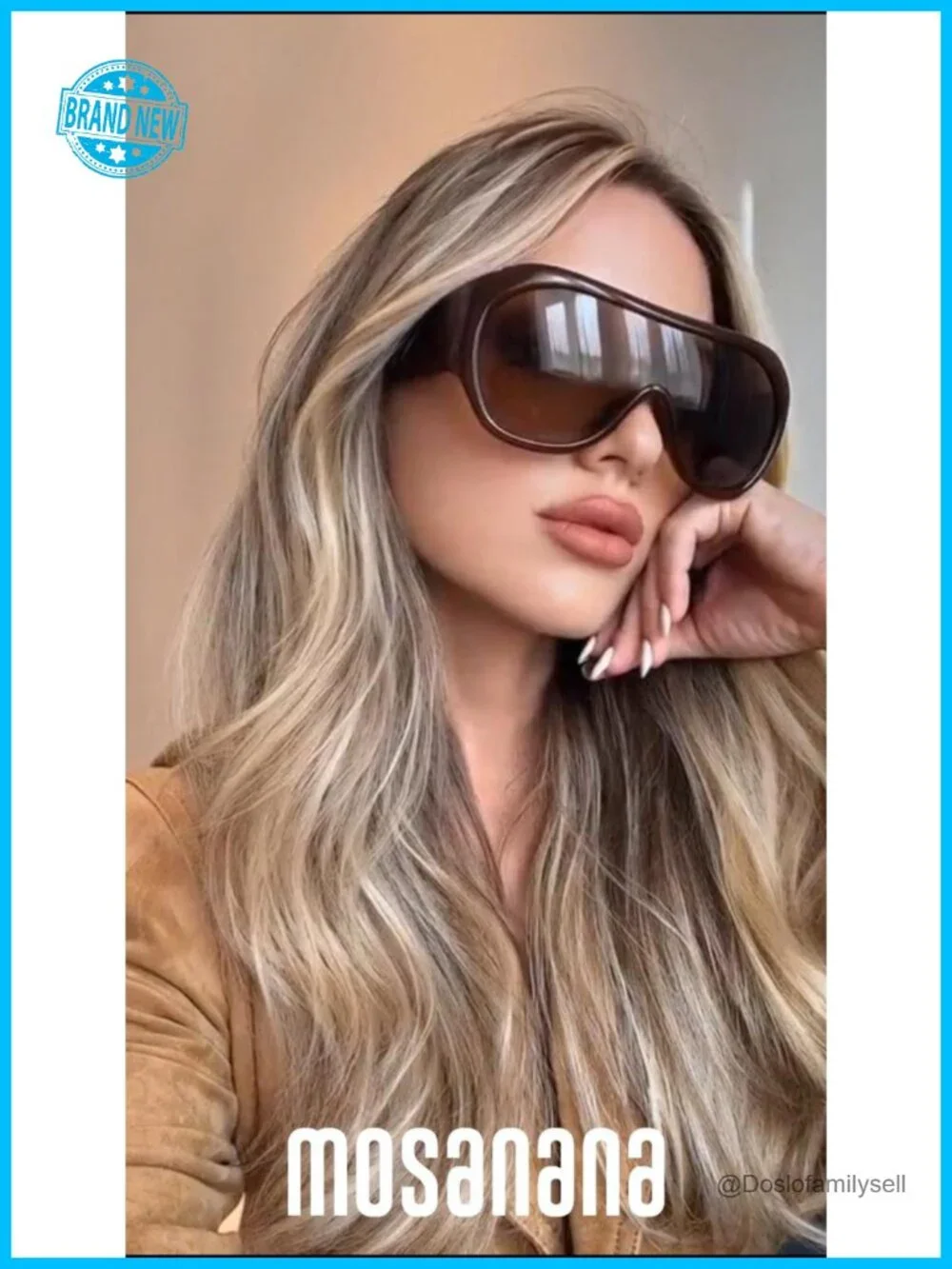 Oversized Shield Sunglasses for Women UV400 Protection Y2K Chunky Frame